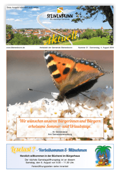 Steinenbronn Aktuell Nr. 31 vom 04. August 2016