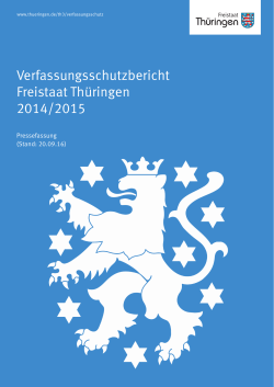 Verfassungsschutzbericht Freistaat Thüringen 2014/2015