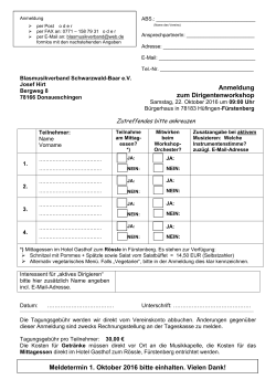 Anmeldung - Blasmusikverband Schwarzwald-Baar