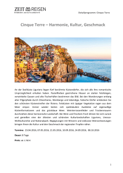 Cinque Terre – Harmonie, Kultur, Geschmack