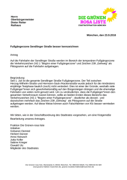 Herrn Oberb&uuml;rgermeister Dieter Reiter Rathaus M&uuml;nchen, den