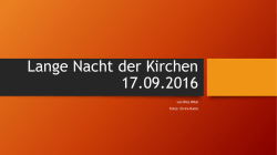 Lange Nacht der Kirchen 17.09.2016
