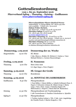 Gottesdienstordnung September 2016