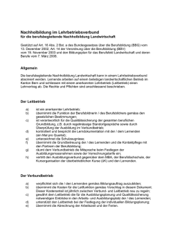 Nachholbildung im Lehrbetriebsverbund