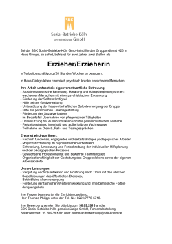 Erzieher/Erzieherin - Sozial-Betriebe-Köln