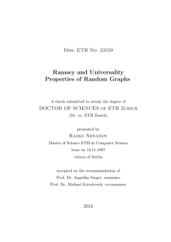Ramsey and Universality Properties of Random - ETH E