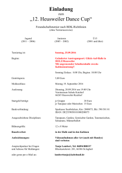 Einladung „12. Heusweiler Dance Cup“ - HKG