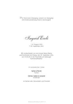 Ingrid Eccli - Bestattung Jung