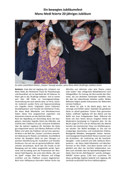 Ein bewegtes Jubil&auml;umsfest Manu Medi feierte 20