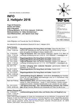 INFO 2. Halbjahr 2016 - Tao