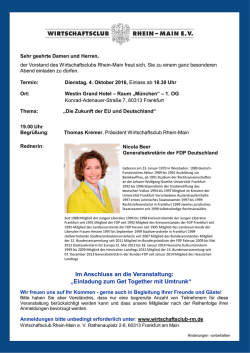 Einladung - Wirtschaftsclub Rhein