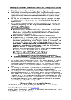 Informationen f&uuml;r Bietinterssenten