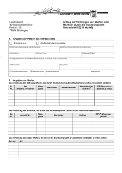 Antrag Verbringen von Waffen/Munition durch die BRD