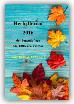 Herbstferienprogramm 2016
