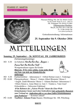 MITTEILUNGEN - Pfarrei P&ouml;lling