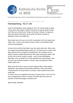 Herbstanfang, 16.21 Uhr