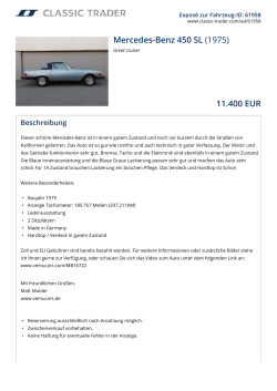 Mercedes-Benz 450 SL (1975) 11.400 EUR