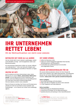 Ihr Unternehmen rettet Leben!