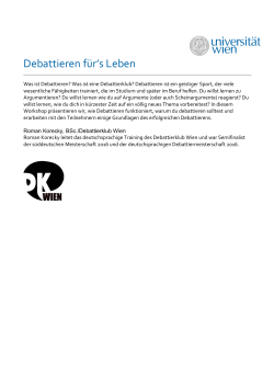 Debattieren für`s Leben