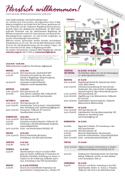 Internationale Willkommenswochen 2016/2017 Campus
