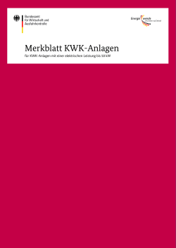 KWK-Anlagen: Merkblatt zum Zulassungsverfahren
