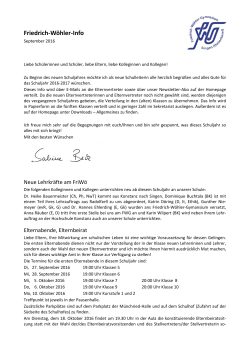 Neue FWG Info ist da - Friedrich-Wöhler