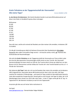 Gratis-Teilnahme an der Tippgemeinschaft der Viererwette? Alle