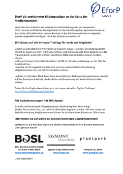 EforP als anerkannter Bildungstr&auml;ger an der Seite der