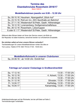 Termine des Eisenbahnclubs Rosenheim 2016/17