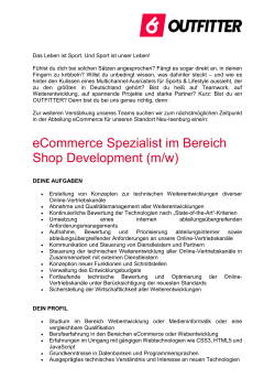 eCommerce Spezialist im Bereich Shop Development (m/w)