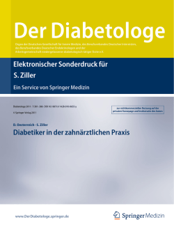 Diabetes Zahnmedizin Der Diabetologe Oe Zi 16092011