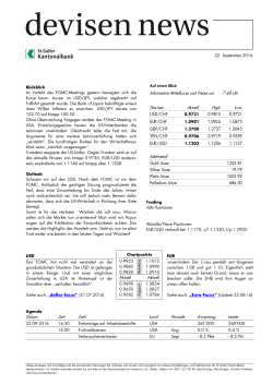 Devisen-News, 22.09.2016, 07:45 Uhr Nach dem FOMC ist vor dem