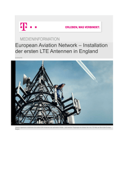 European Aviation Network – Installation der ersten LTE Antennen