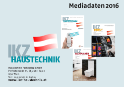 Mediadaten 2016 - IKZ-HAUSTECHNIK Österreich