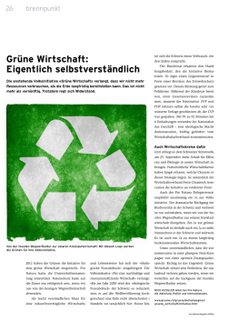 Gr&uuml;ne Wirtschaft: Eigentlich selbstverst&auml;ndlich