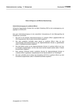 Drucksachen allgemein - Nieders&auml;chsischer Landtag