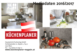 Mediadaten 2016/2017 - bei KÜCHENPLANER Österreich