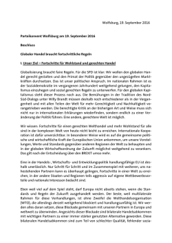 Globaler Handel braucht fortschrittliche Regeln