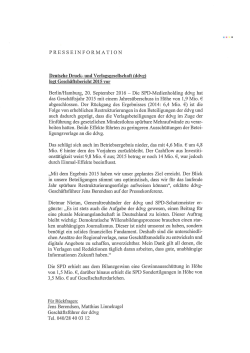 legt Geschäftsbericht 2015 vor Berlin/Hamburg, 20