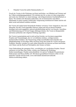I. Pr&auml;ambel Verein f&uuml;r mobile Machenschaften e.V. Zweck des