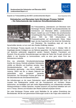 Dolmetscher und &Uuml;bersetzer beim N&uuml;rnberger Prozess 1945/46