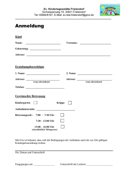 Aufnahmeantrag Kindergarten Frielendorf