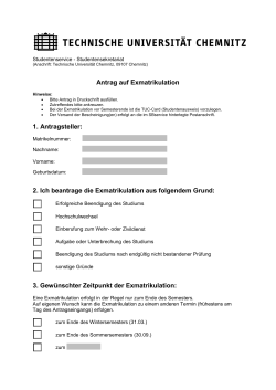 Antrag auf Exmatrikulation