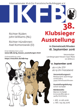 Flyer zur Klubschau 2016 inkl. Juniorhandlung + Ehrenparade