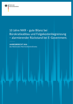 Jahresbericht 2016 - Nationaler Normenkontrollrat