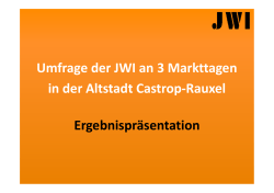 Umfrage der JWI zum Altstadtmarkt - Ergebnispräsentation