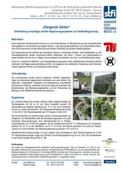 H&auml;ngende G&auml;rten - S&auml;chsisches Textilforschungsinstitut eV