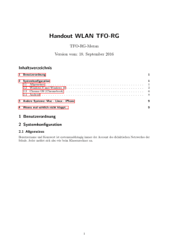 Handout WLAN TFO-RG