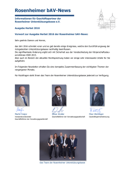 Herbst-Newsletter 2016