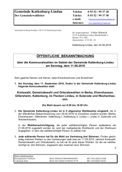 Öffentliche Sitzung des - Gemeinde Katlenburg
